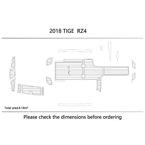 2018 TIGE RZ4 cockpit Swimming platform Non-slip mat 1/4" 6mm EVA Faux teak