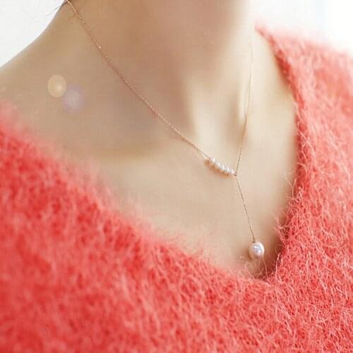 2020 New Fashion Necklace Adjustable Jewelry Necklace And Pendant Rose Gold Fashion Simulation Pearl Beads
