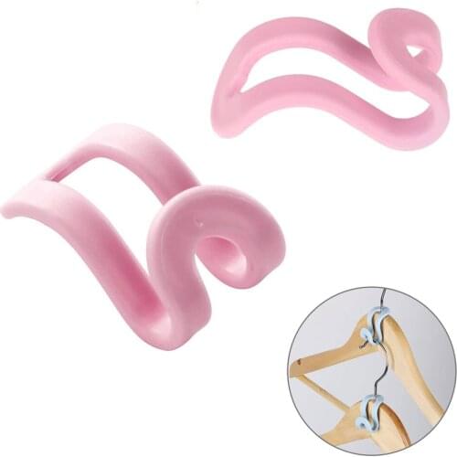 5pcs Multi-function Wardrobe Space-saving Hanger Hook Coat Hook Plastic Closet Stack Hanger Rack Storage Wardrobe Organizer