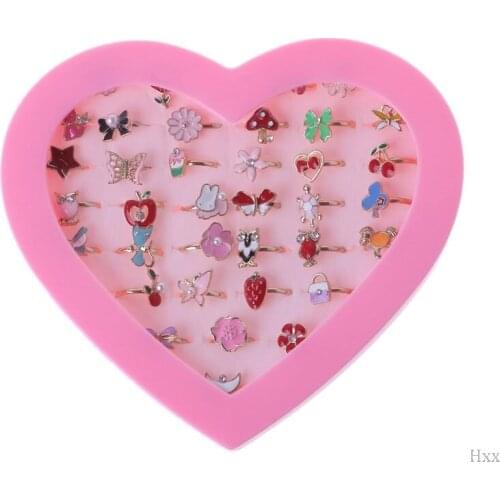 5pcs Fancy Adjustable Cartoon Rings Party Favors Kids Girls Action Figures Toy