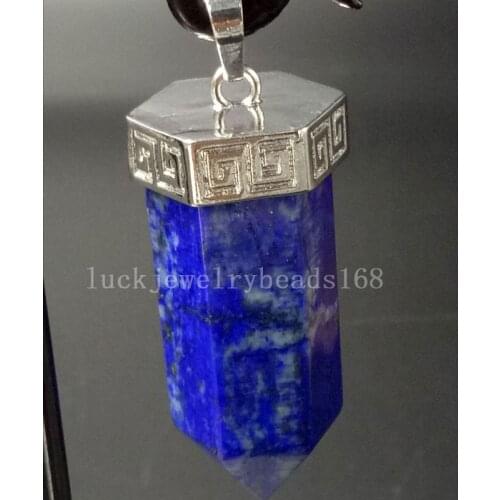 Free Shipping Women Beatiful Natural Lapis Lazuli Women Men Art Pendant Bead C4713