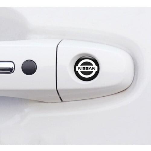 For Nissan Nismo Tiida Teana Skyline Juke X-trail Almera Sunny Qashqai March Livna 4Pcs Car Door Keyhole External Label sticker