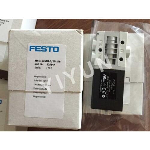MHE3-MS1H-3/2O-1/8 525167 MHE3-MS1H-3/2G-1/8 525147 MHE3-MS1H-3/2O-1/8-K 525169 MHE3-M1H-3/2O-QS-6 525170 FESTO Solenoid valve