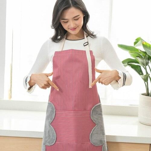 Towel Apron Adult Household Overalls with Hand Towels Oil-proof and Waterproof Kitchen Thickened Apron