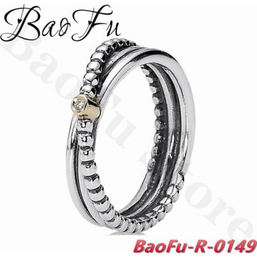 BaoFu 925 Sterling Silver Ring Charm and Elegance X Interwoven Personality Ring Suitable for Original Female Jewelry