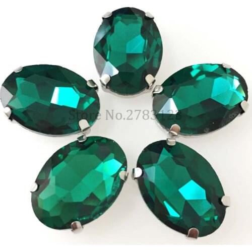 Malachite green Super flash Glass Crystal oval flaback sew on rhinestones,Shoes clothing accessories Free shipping