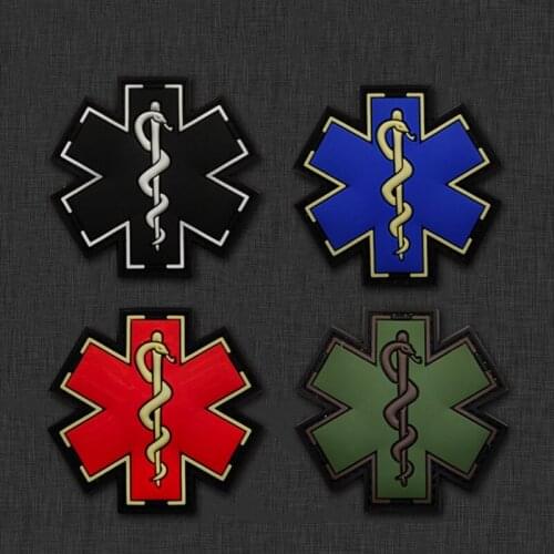 International Rescue Snake Medical Emergency PVC Patch Armband Velcro For Backpack Sticker Tactical Chapter