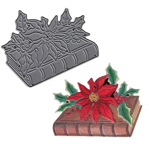 Holly Flower On Holy Writ Metal Cutting Dies Stencil for DIY Scrapbooking Album Decorative Embossing Paper Card Crafts Die Cuts