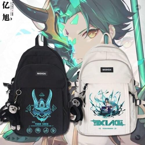 Game Genshin Impact Xiao cosplay Fashion Backpack Shoulder Bags Game xiao 3D Print School Bag Mochilas Student Backpack gifts