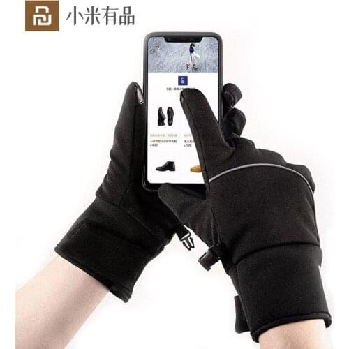 Youpin Men Women Gloves Thickened To Keep Warm With Reflective Strips At Night Outdoor Warm Touch Screen Winter Gloves
