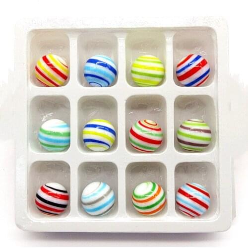 12PCS New 18mm Colorful handmade Glass Marbles balls Kids Marble Run Game Marble Solitaire Toy Vase filled Fish Tank Home Decor