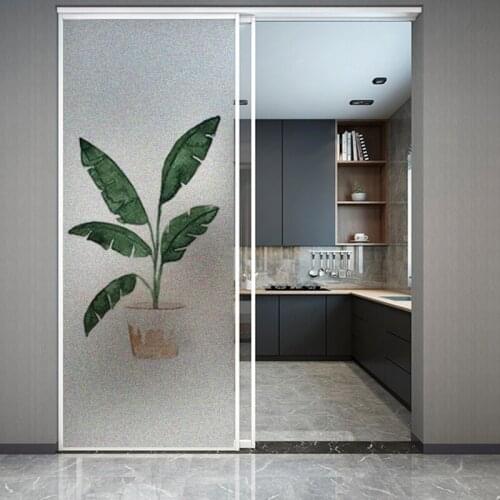 120cm Custom Size Electrostatic Window Sticker Leafs Decorative Privacy Protection Glass Film For Bedroom Bathroom Living Room