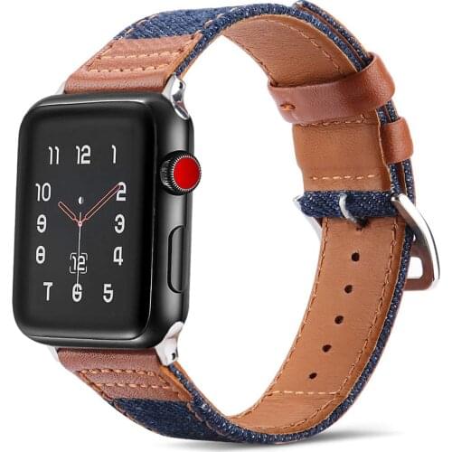 Nylon Leather watchband for apple watch band 44 mm Iwatch series 6 5 4 3 accessories 42MM 38MM 40MM Smartwatch Bracelet straps