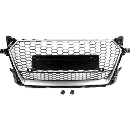 For TTRS Style Front Mesh Grill Grille Modified Accessory Fit for Audi TT/TTS 8S 2015-2018