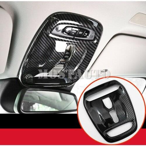 ABS Carbon Fiber Front Reading Light Lamp Cover Trim For Volvo S90 V90 2017-2019 1pcs Car Accessories Interior Car Decor