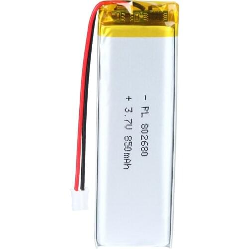 Mejuew 3.7V 850mAh 802680 Rechargeable Lipo Battery with JST Connector