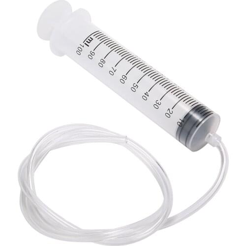 100ml Plastic Measuring Syringe With 100cm Silicone Transparent Tube for Lab Testing Hydroponics Lab Nutrient Measuring Tools