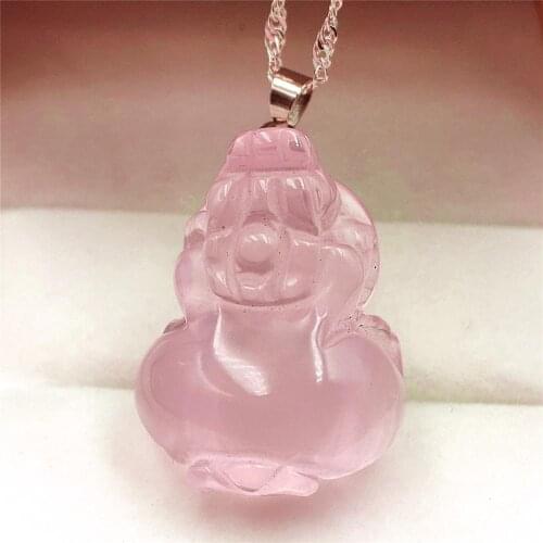 Natural Pink Rose Quartz Star Light Pendant 30x22x15mm Women Pi Xiu Mozambique Queen Clasp Crystal Pendant Jewelry AAAAA