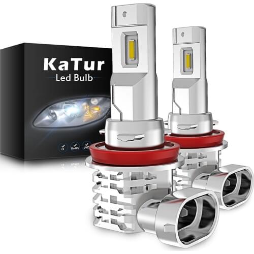 Mini 2pcs CSP H8 H11 Fog Lamps 9005 9006 H7 H4 LED car headlight 6000K 1200Lm No Radio Interference Anti-EMC auto Running Lights