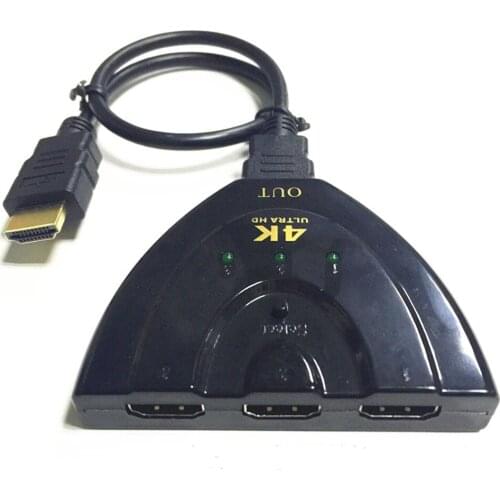 100pcs/lot* 4K *2K 3 Port HDMI Splitter sp1080P 3D Switcher 3x1 Auto Switch 3-In 1-Out Pigtail Converter 1 in 3 out Cable