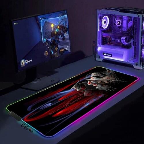 RGB Mouse Pad Gaming Fullmetal Alchemist Mousepad LED Mause Pad Gamer Copy Mouse Carpet Big Mause Pad Desk Pad Mat with Backlit