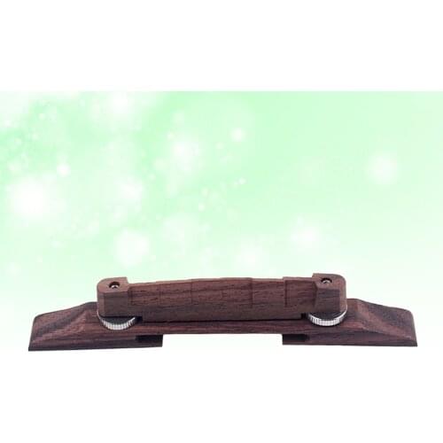 Roller Saddle Bridge Archtop Rosewood Guitar Bridge Floating Bridge for Bass Guitar Musical Instrument GO106 Brown