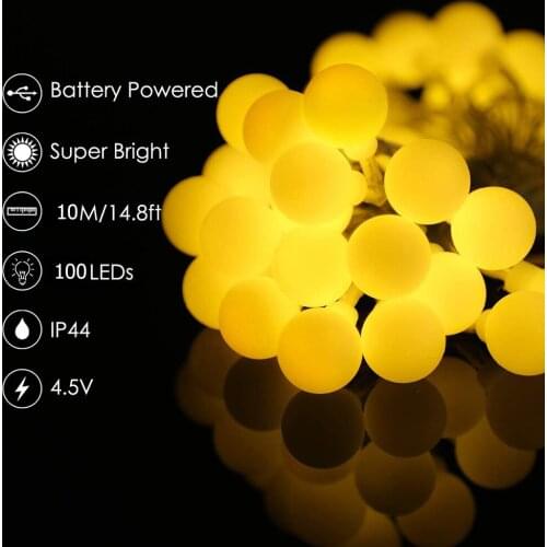 100 LED String Lights Bubble Ball Fairy Garland Lights Festival Lighting Decor Christmas Tree Decoration Garden Yard Party Decor