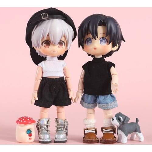 Ob11 baby clothes versatile T-shirt sleeveless 12 points BJD baby clothes GSC solid Molly baby clothes round