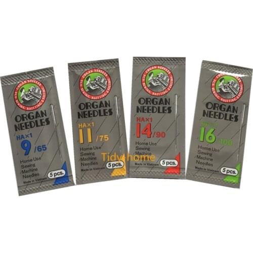 4pack/lot HAX1 ORGAN Home Use Sewing Machine Needles Universal Sewing Needle Size 65, 75, 90, 100 Each Size 1 Pack