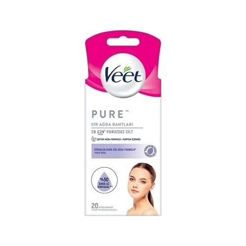 Veet Pure Sir Wax Tapes Hypoallergenic Face Special 20 Pack