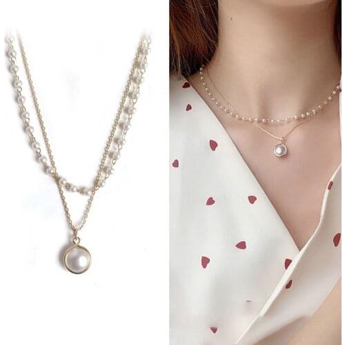 Elegant Layering Pearl Necklace For Women Girls Choker Necklace Korean Style Trendy Luxurious Classic Fashion Jewelry Gifts