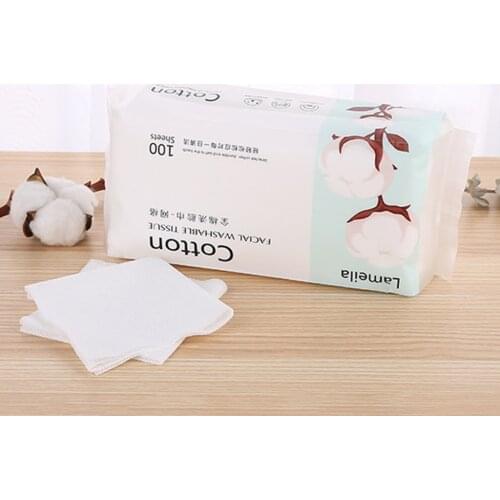 1 Box / 100x Disposable Face Towel Wash Cloth Made Of 100% Cotton, Premium