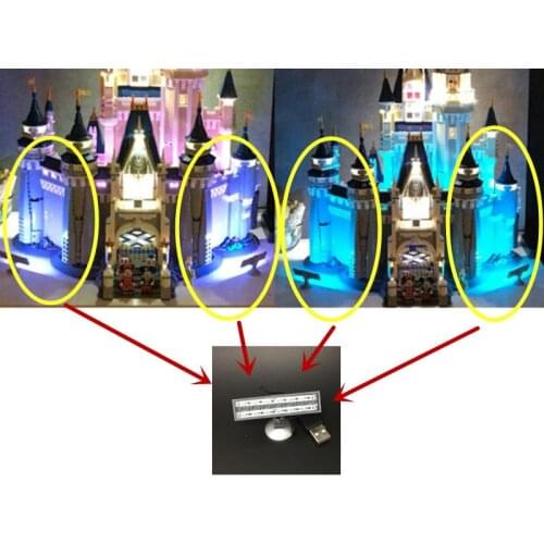 1 Pcs Spotlight( Color Changing) For 71040 And 16008 Light Up The Outdoor Wall Can Decorate All Blocks Building