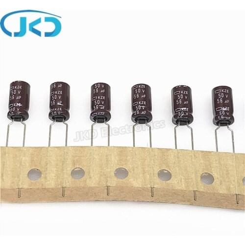 10pcs/Lot 56UF 50V Japan NCC KZE Series 6.3*11mm Low ESR Long Life 50V56UF Aluminum Electrolytic Capacitor NIPPON CHEMI-CON