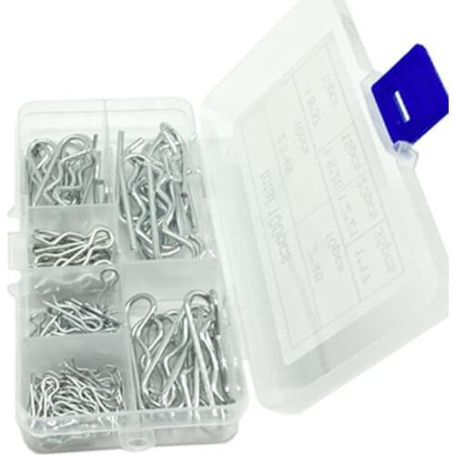 100 PCS Heavy Duty Carbon Steel Zinc Plated R Hitch Pin Tractor Clip Cotter Pin For Car Mechanics Garages Workshops