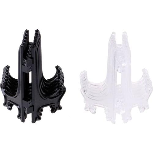 12Pcs/Set Clear Plastic Easels Plate Holders Display Dish Rack Picture Frame Photo Book Pedestal Holder Display Stand Stander