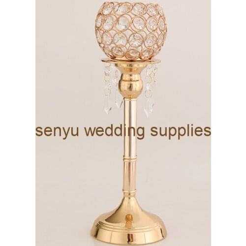 18pcs )Newest Design Crystal Single Candle Holder with Hang Crystals senyu0678