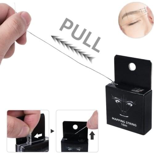 2/1Pcs Tattoo Thread Eyebrow Marker Thread Tattoo Brows Point Pre Inked Eye Brow Tattoo Mapping String Eyebrow Makeup Tools 10m