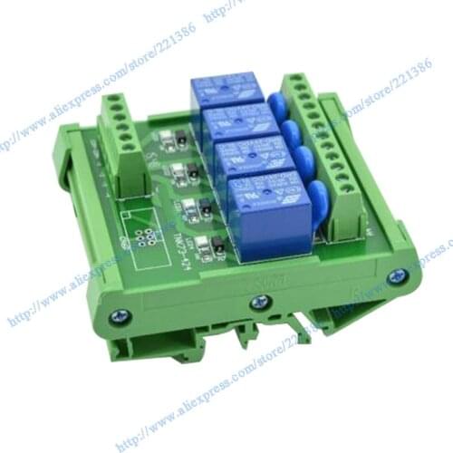 4 channels 48V 10A Relay Module driver board output amplifier PLC board SL Interface relay module DIN rail mount relay NPN