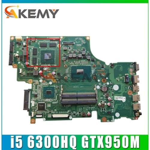 Akemy DA0ZRYMB8G0 for ACER V15 V5-591 V5-591G T5000 Laptop motherboard CPU i5 6300HQ GTX950M DDR4 Test OK Mainboard