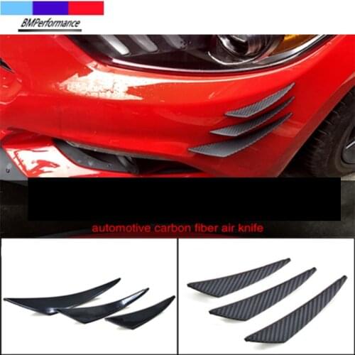 6PCS Carbon Car Bumper Lip Spoiler Wind Blade Sticker For Bmw E36 E46 E90 E91 E92 E93 E81 E82 E87 E88 E34 E39 E60 E61 E84 E83 Z4