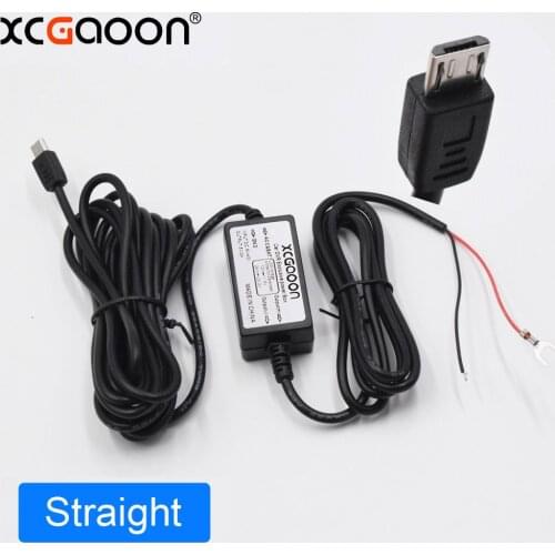XCGaoon Car DC Converter Module Input 12V 24V Ouput 5V 2A with micro USB Cable ( Straight ) Low Voltage Protection Length 3.1m