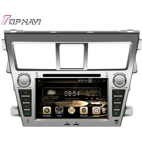 Topnavi 7'' Octa Core 4GB RAM Android 6.0 Car Video Player Auto Audio DVD PC for Toyota Vios 2007- GPS Navigation Radio Stereo