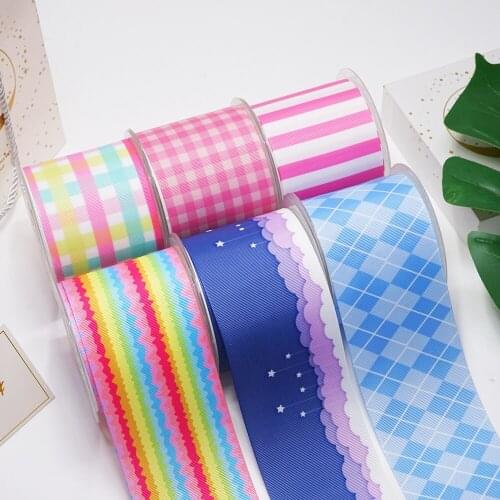Free shipping 3 Inch 75 mm Cartoon Printed Grosgrain Ribbons for Bows Craft Suppliers 50276