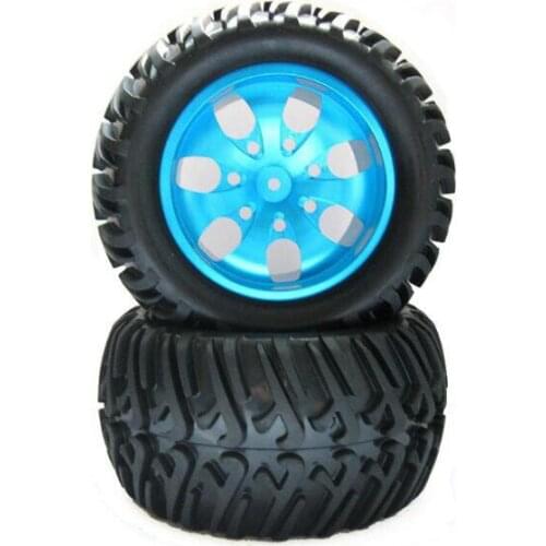Free Shipping 4pcs HSP 1/10 Monster tires truck tyres with aluminium alloy metal wheels diameter 125mm