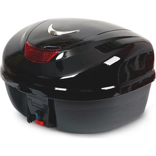 Motorcycle Rear Trunk Tail Bag LED Light Helmet Storage Case Bag Reinforced PP Plastic Waterproof Storage Box For Honda/Yama etc