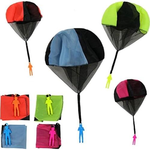 Kids Mini Hand Throwing Parachute Toy For Childrens Educational Parachute With Figure Soldier Outdoor Fun Sports Play Game