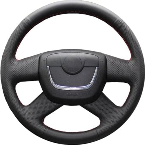 DIY Genuine Leather Car Steering Wheel Cover For Skoda Octavia Superb 2012 Fabia Skoda Octavia a5 2012 2013 Yeti 2009-2013