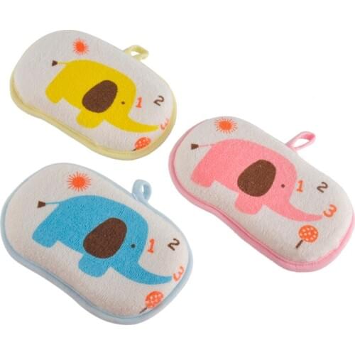Hot Sale Cute Newborn Baby Shower Bath Sponge Rub Infant Toddle Kids Bath Brushes Cotton Rubbing Body Wash Towel Accessories