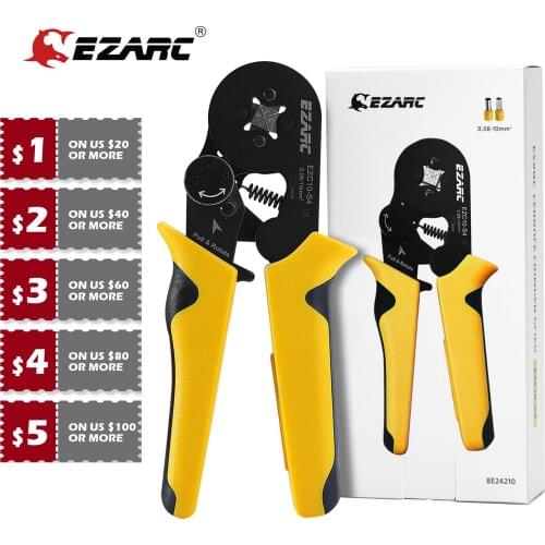 EZARC Ferrule Crimping Tool, Quick-Switch Crimper Plier for AWG 23-7 (0.08-10mm²) End-Sleeves Ferrule (Single)